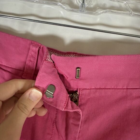 J. Crew Chino Shorts Women's 0 Pink Flat Front 4" Inseam Cotton Blend Button Zip - Picture 4 of 9